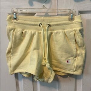 Yellow Champion sweat shorts in small